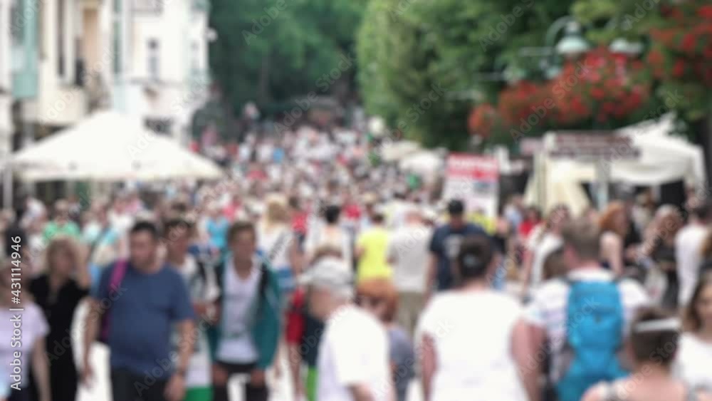 Crowd of people walking on the street in slow motion 250fps Crowd of people walking on the street in slow motion 250fps