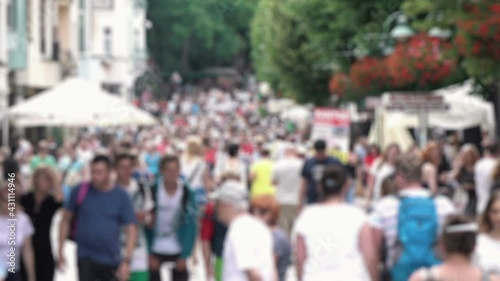 Wallpaper Mural Crowd of people walking on the street in slow motion 250fps Torontodigital.ca