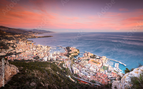 Coucher de soleil a Monaco, Monte carlo