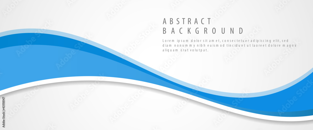Modern Business banner template design. Abstract blue wavy, wave, flow shape illustration with space for the text. Editable vector design isolated.