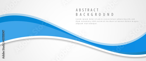 Modern Business banner template design. Abstract blue wavy, wave, flow shape illustration with space for the text. Editable vector design isolated.