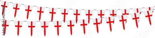 Garlands in the colors of England on a white background