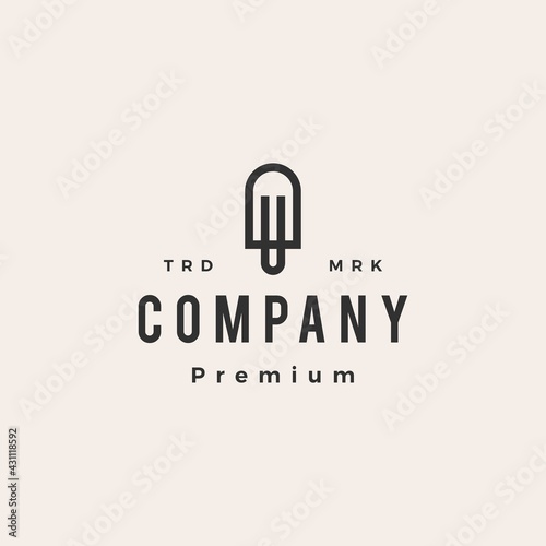popsicle hipster vintage logo vector icon illustration