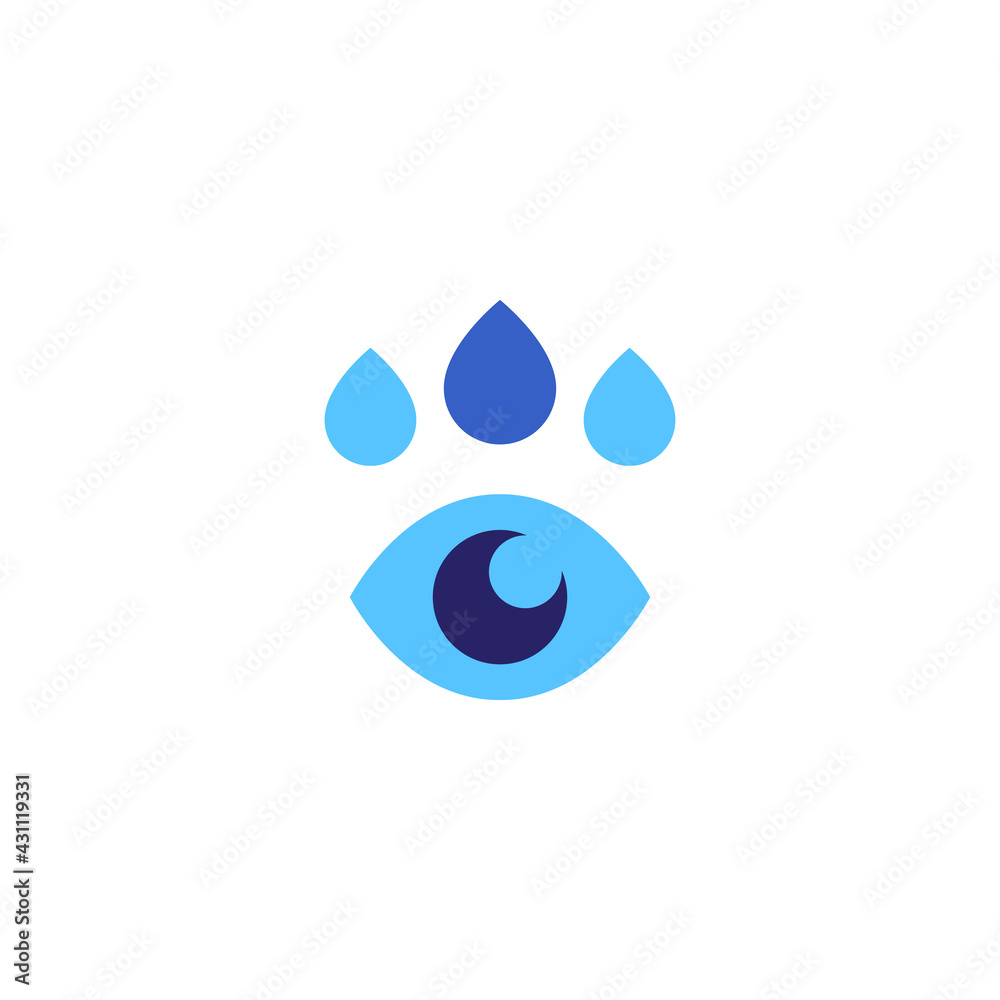Eye drops vector icon on white