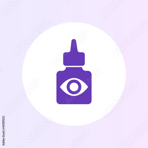 Eye drops bottle icon, vector