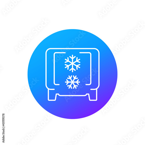 industrial fridge or freezer icon, linear