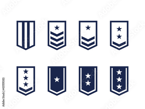 Military ranks or army epaulettes, vector