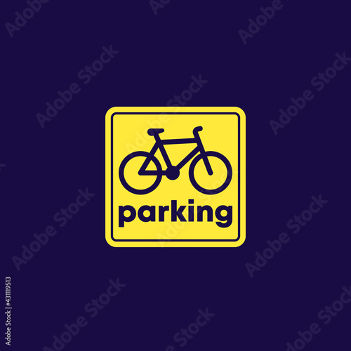 Bicycle, bike parking sign, vector