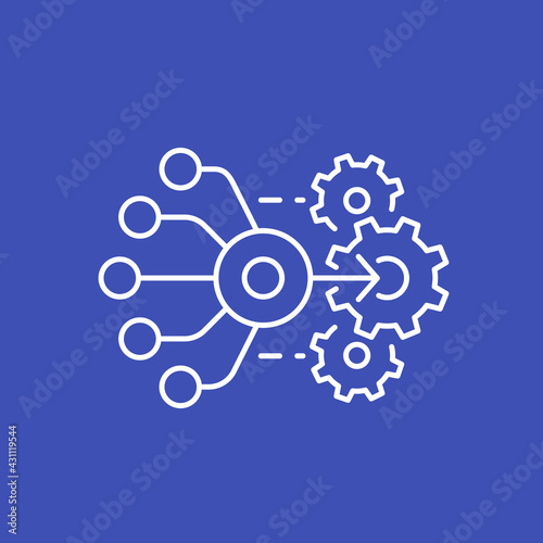 combined effort icon, linear design