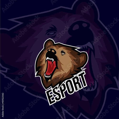bear mascot esport logo design