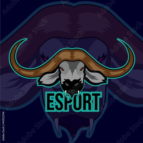 bull mascot esport logo design