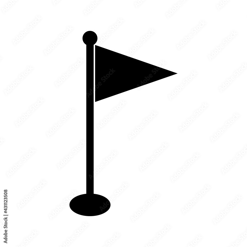Golf flag icon. Flat vector illustration Golf flag icon. Flat vector illustration