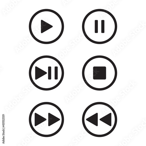 Vector music control icons photo