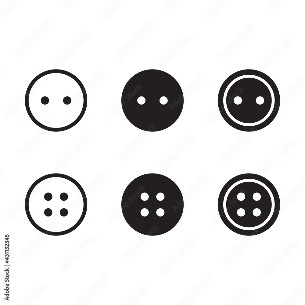 sewing button icon set