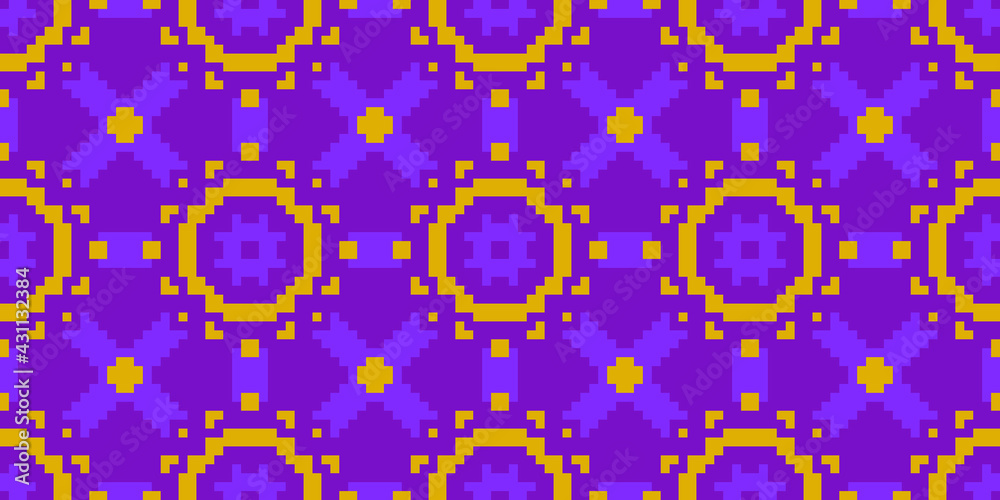 Pixel art digital seamless pattern. Vector illustration Pixel art digital seamless pattern. Vector illustration