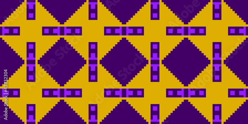 Seamless vector ornamental Pixel pattern Abstract Mosaic 