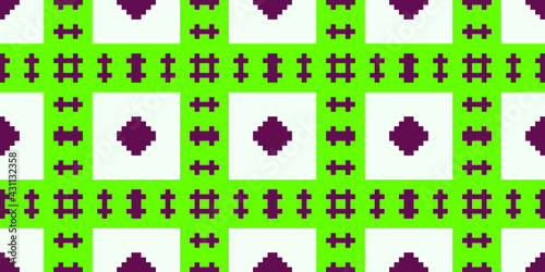 Pixel art digital seamless pattern. Vector illustration
