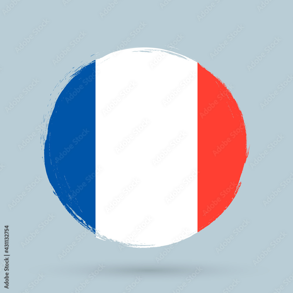 French flag, banner with grunge brush French flag, banner with grunge brush