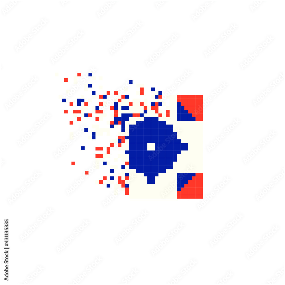 Obraz premium Pixel art 8 bit dispersed filled rectangle, illustration for graphic design