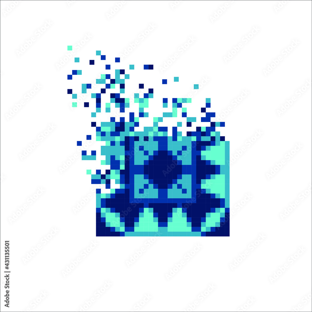 Vector Pixel tile with disintegration effect, illustration for graphic design Vector Pixel tile with disintegration effect, illustration for graphic design