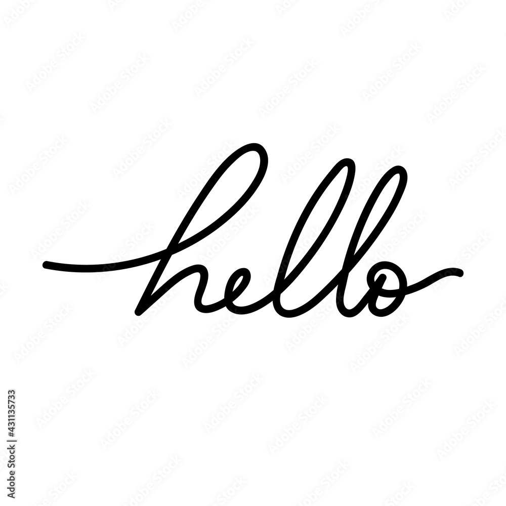 Hello handwritten calligraphy vector , isolated on white background, Vector Illustration EPS 10 Hello handwritten calligraphy vector , isolated on white background, Vector Illustration EPS 10