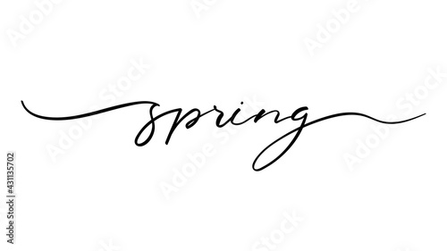 Spring handwritten calligraphy vector , isolated on white background, Vector Illustration EPS 10