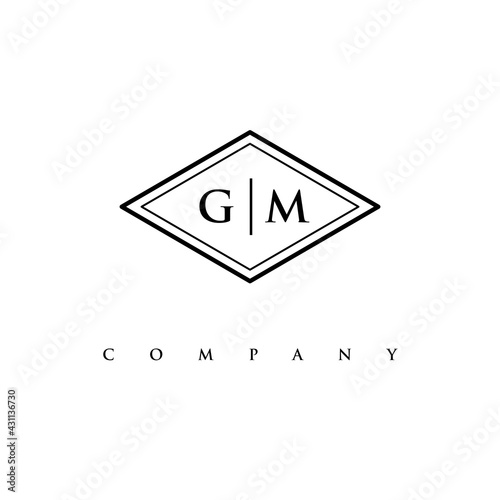 initial GM logo design vector
