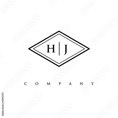 initial HJ logo design vector