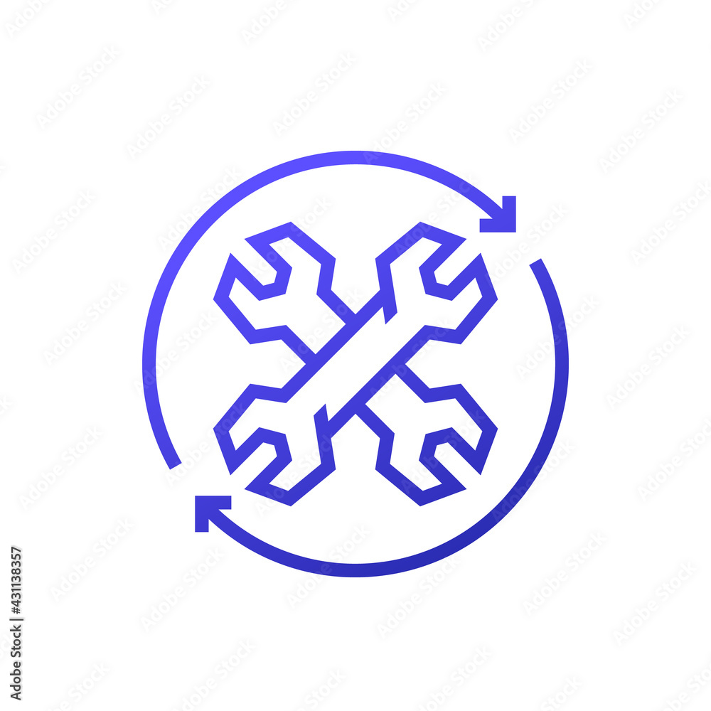 repair process icon on white repair process icon on white