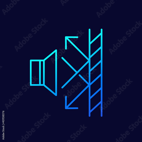 soundproofing line icon on dark