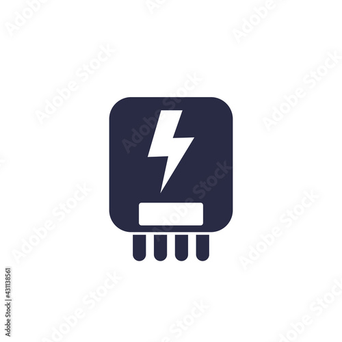 electric power control system icon on white
