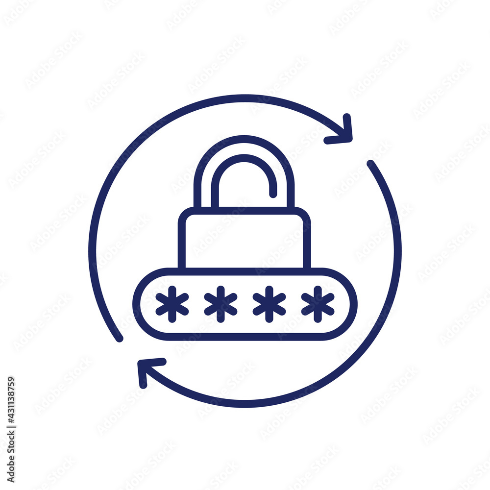 password reset, security icon, line vector password reset, security icon, line vector