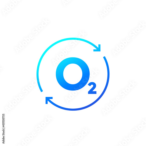 oxygen icon with arrows, vector design