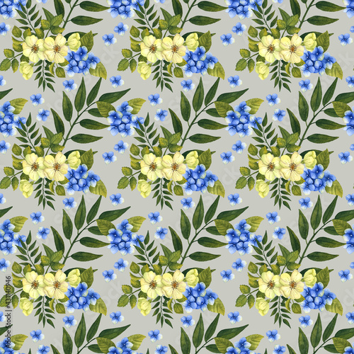 Summer floral seamless fabric pattern  seamless digital paper  