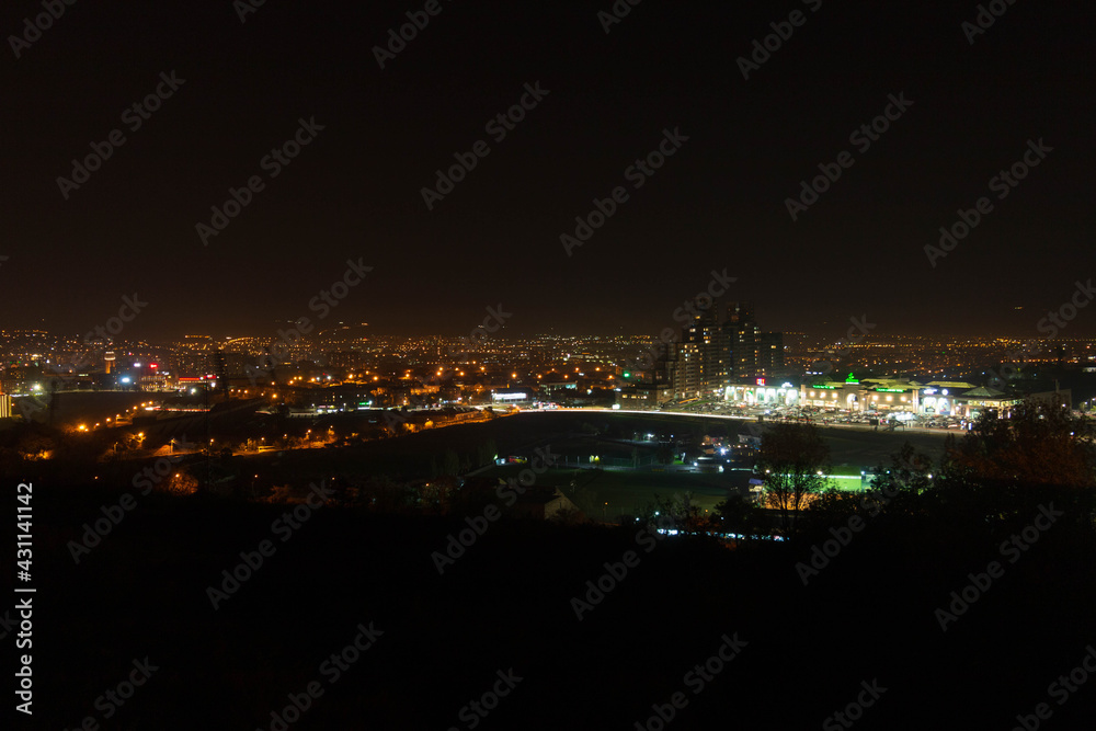 Naklejka premium view of the night city Yerevan