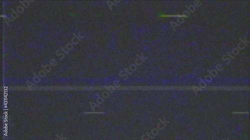 Old 90s TV Overlay of Scan Lines VHS effect. Screen noise interference isolated on dark background. Looped animation. Retro technology. Colorful 4k video stock footage
