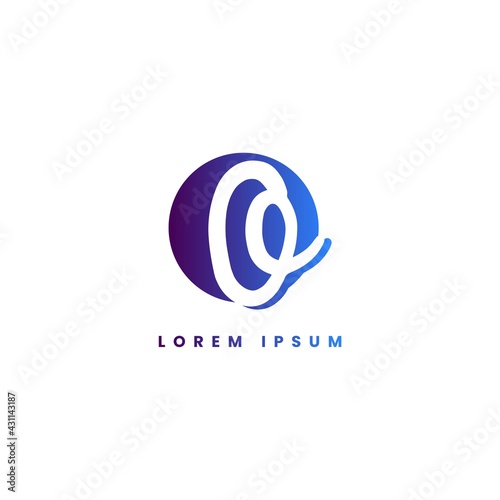 alphabet trendy logo template blue and purple gradient