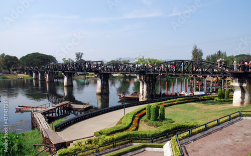 Railroad tracks Bridge over the River Kwai Kanchanaburi