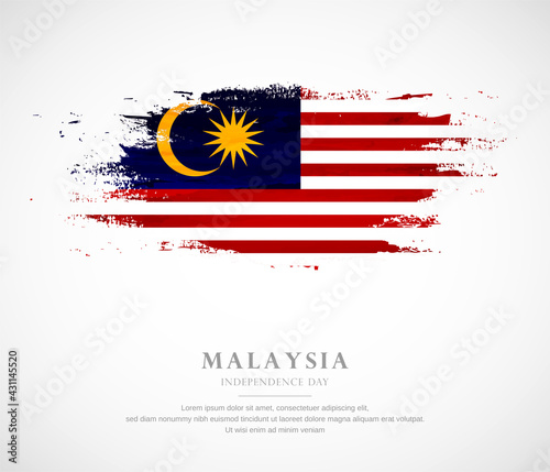 Abstract watercolor brush stroke flag for independence day of Malaysia