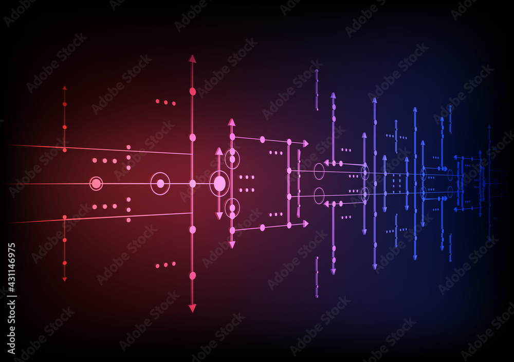 Obraz premium Circuit technology background with hi-tech digital