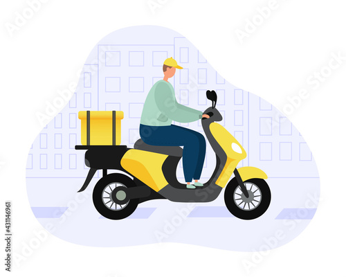 A man on a moped. Delivery