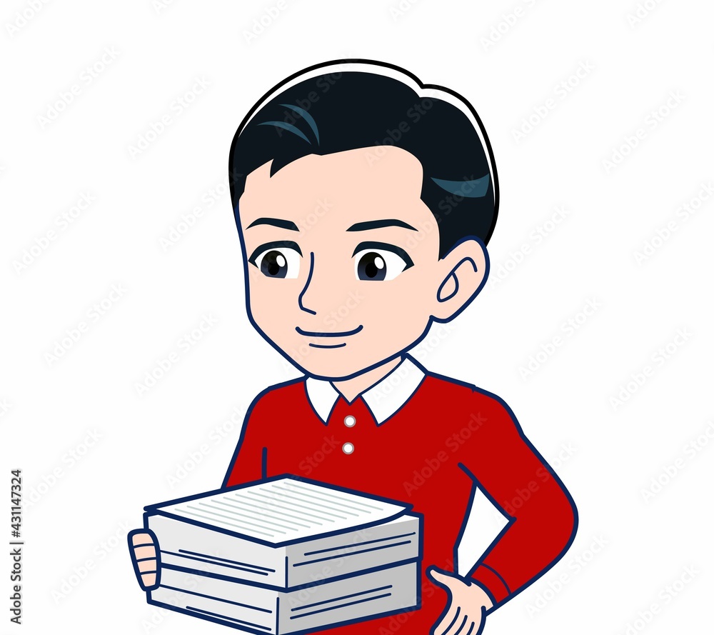 赤い服を着た若い男性 赤い服を着た若い男性