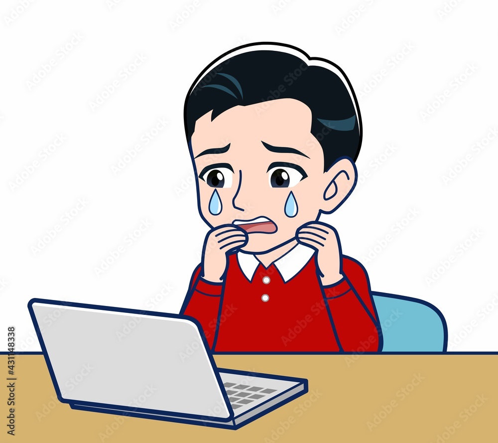 赤い服を着た若い男性