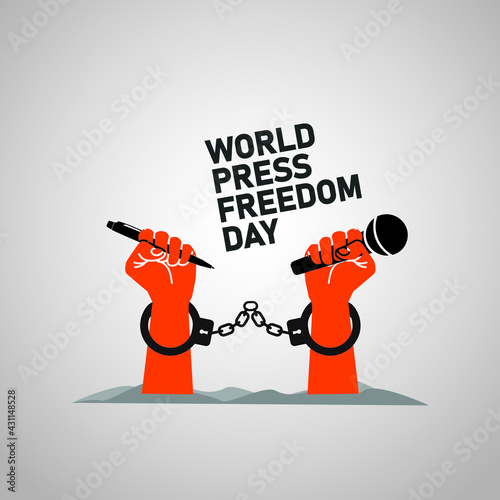 World press freedom day concept. World Press Freedom Day or World Press Day to raise awareness of the importance of freedom of the press. End Impunity for Crimes against Journalism. 