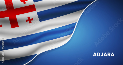 Abstract national day of Adjara background with elegant fabric flag and typographic illustration
