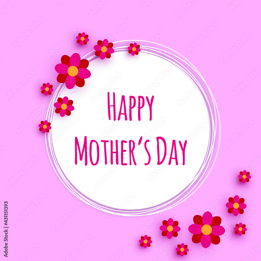 Happy Mother's Day Greeting card with red flower