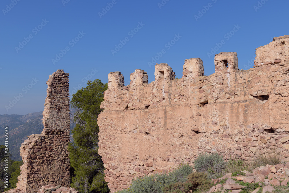 Ruinas del castillo de Serra, en la provincia de Valencia. Comunidad Valenciana. España. Europa