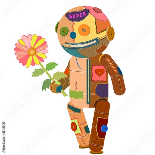 Vector cartoon voodoo doll. Halloween. Excellent for the design of postcards, posters,