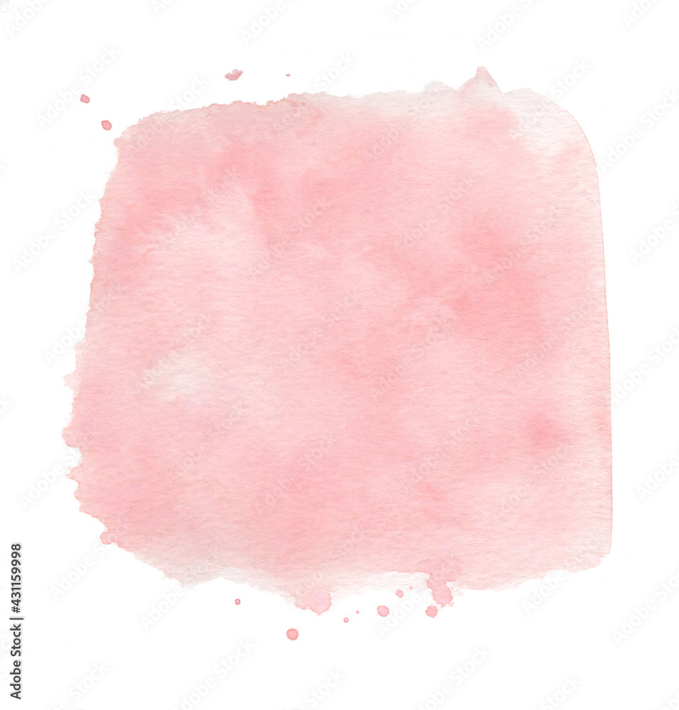 Watercolor illustration delicated splash, stain rose