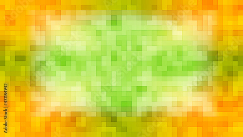 Abstract green and orange mosaic background